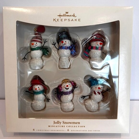 Hallmark Ornaments 2006 Jolly Snowmen Miniature Collection 6 Pcs New - Picture 1 of 9